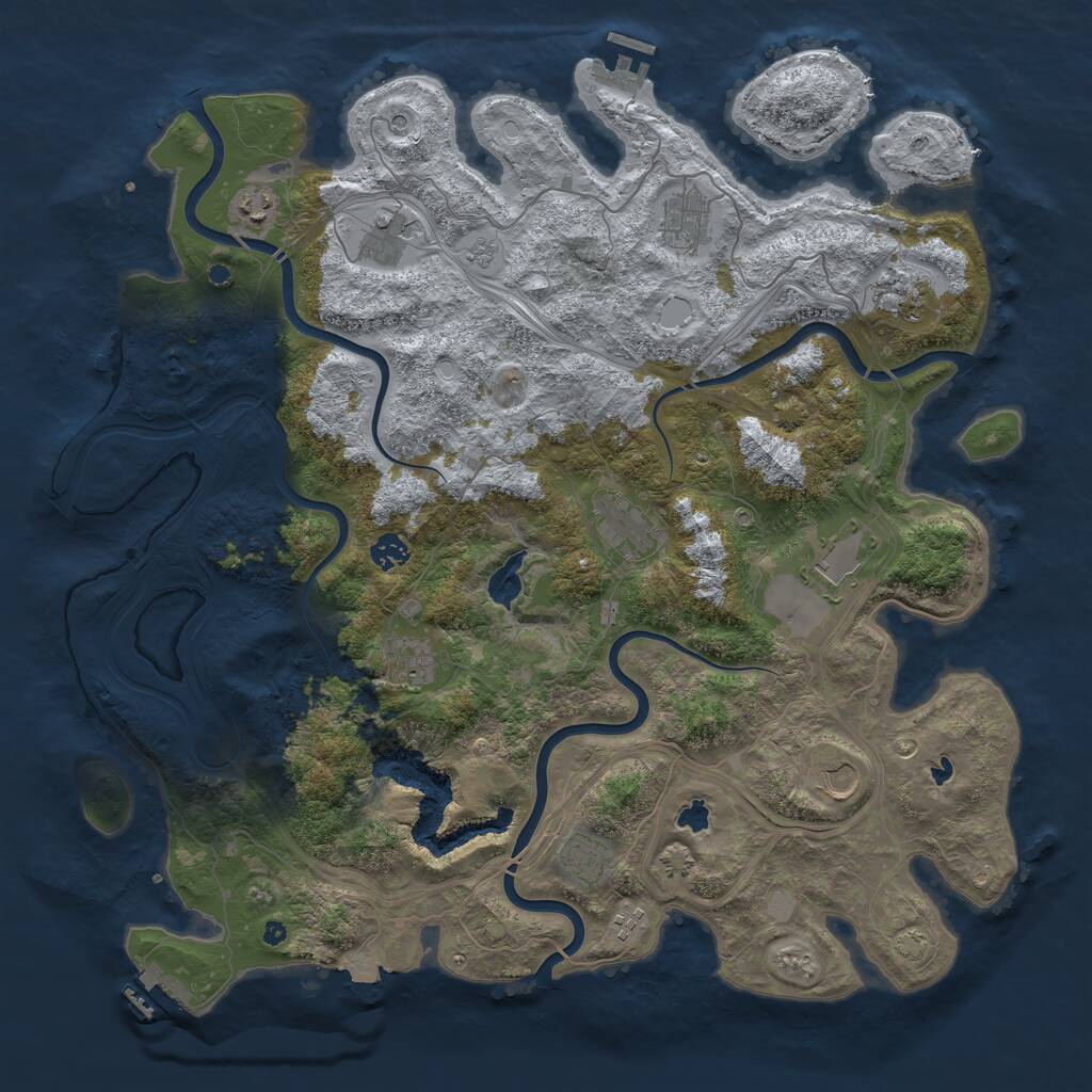 Rust Map: Procedural Map, Size: 4500, Seed: 180884523, 17 Monuments