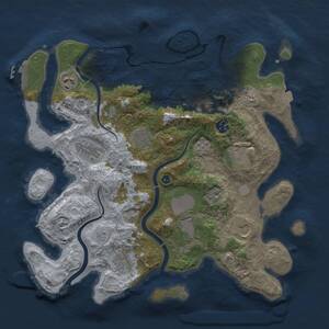 Thumbnail Rust Map: Procedural Map, Size: 3700, Seed: 1870558002, 14 Monuments