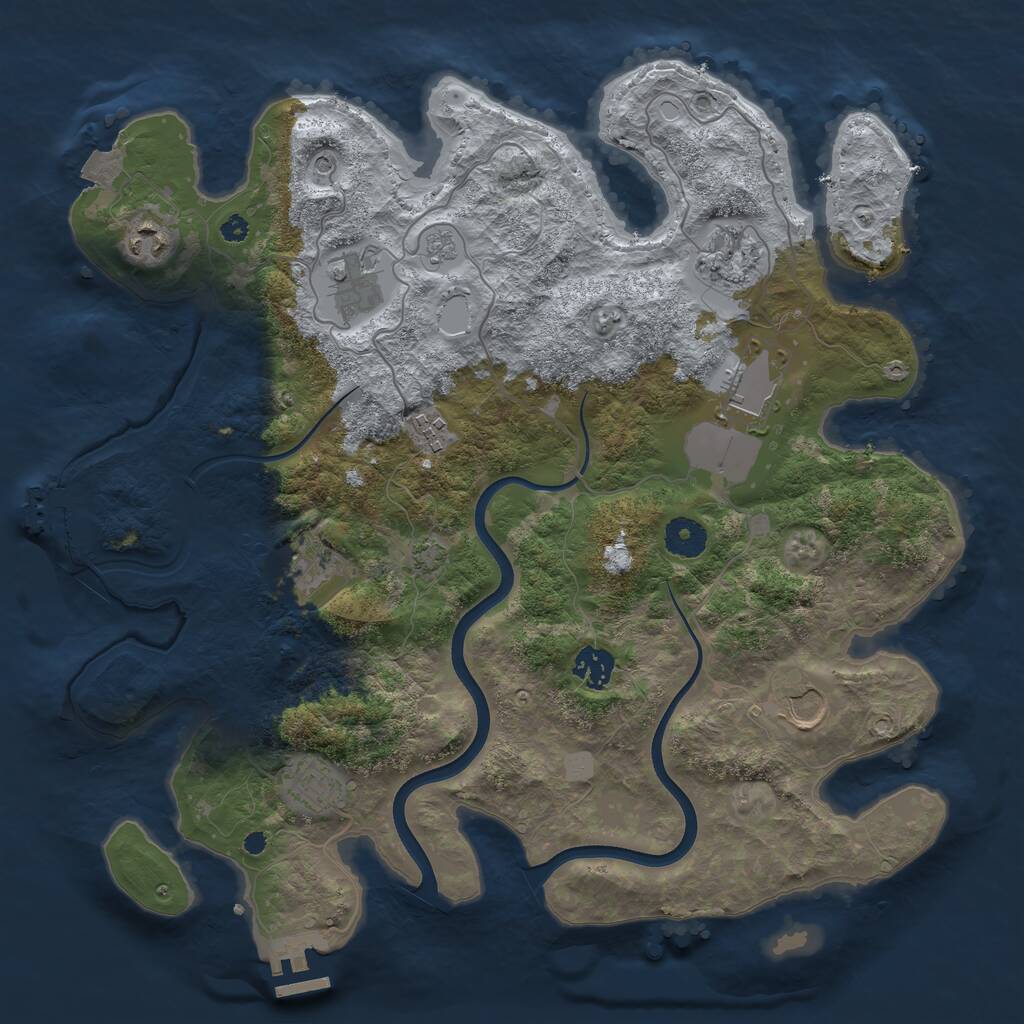 Rust Map: Procedural Map, Size: 3750, Seed: 892043908, 15 Monuments
