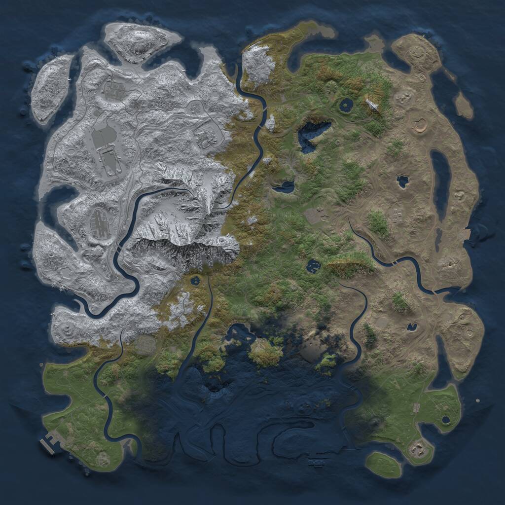 Rust Map: Procedural Map, Size: 5500, Seed: 321484671, 17 Monuments