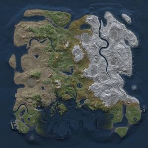 Thumbnail Rust Map: Procedural Map, Size: 4500, Seed: 376401106, 17 Monuments