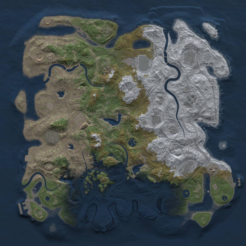 Rust Map: Procedural Map, Size: 4500, Seed: 376401106, 17 Monuments