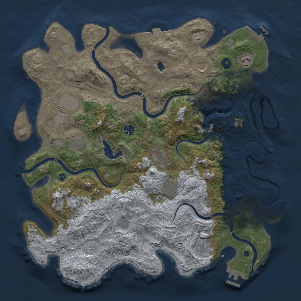Rust Map: Procedural Map, Size: 4250, Seed: 1895460955, 17 Monuments