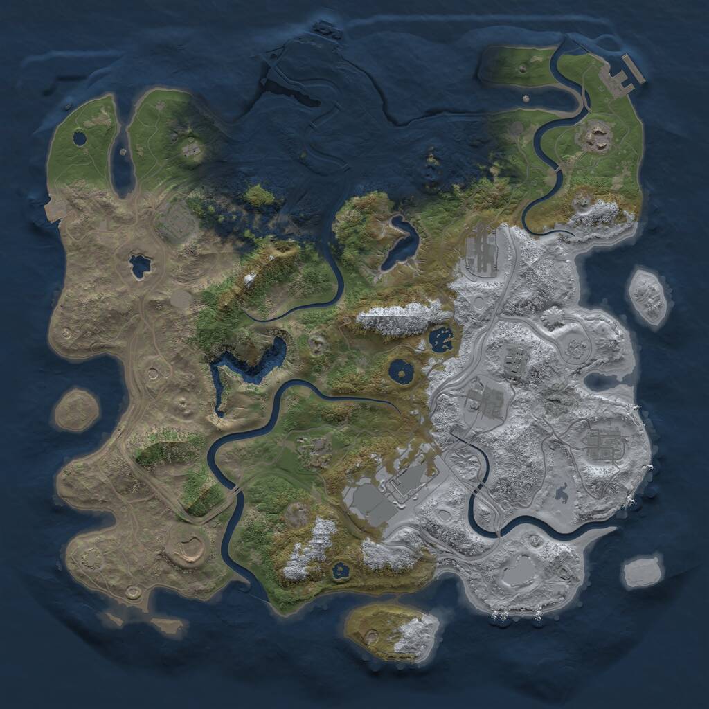 Rust Map: Procedural Map, Size: 4250, Seed: 908198268, 16 Monuments