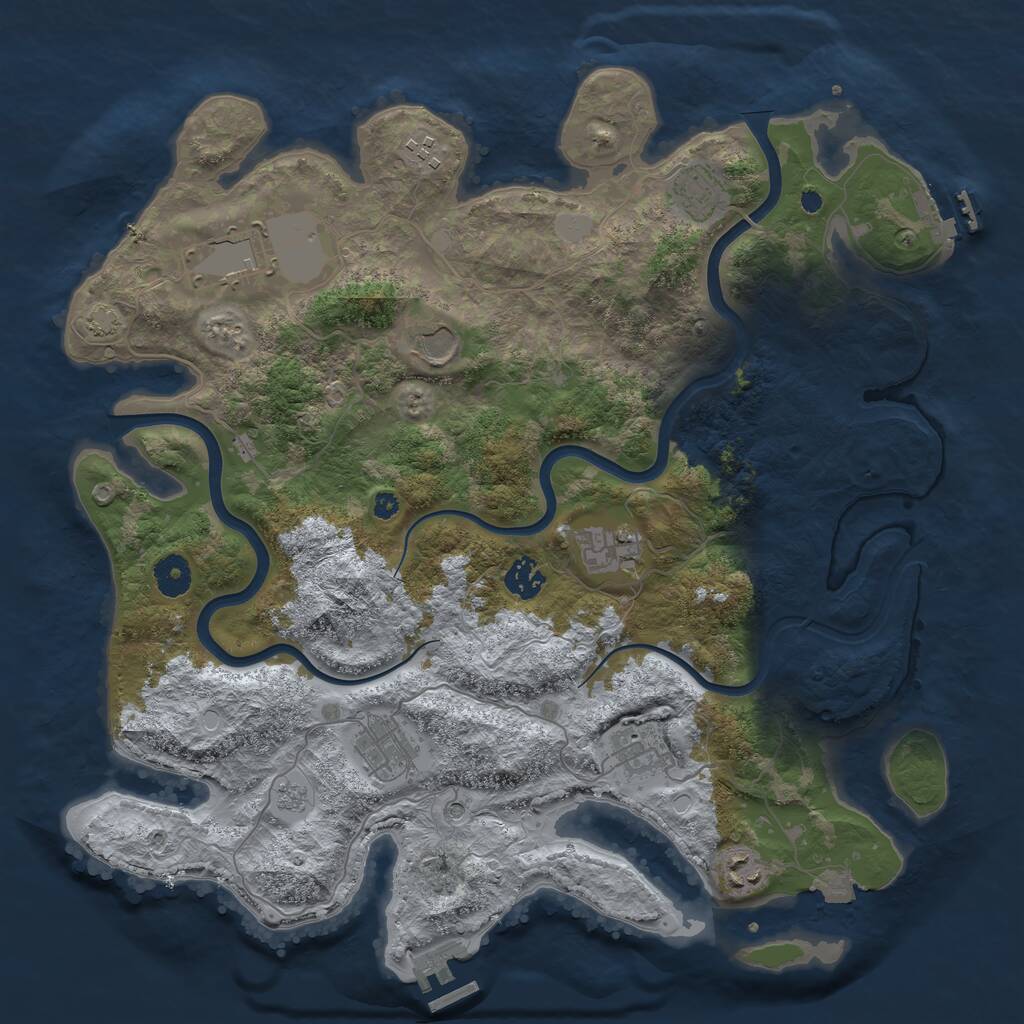 Rust Map: Procedural Map, Size: 3900, Seed: 1587429789, 15 Monuments