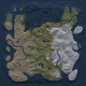Thumbnail Rust Map: Procedural Map, Size: 4500, Seed: 1759577640, 17 Monuments