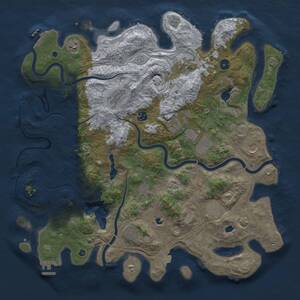 Thumbnail Rust Map: Procedural Map, Size: 4500, Seed: 14123, 17 Monuments