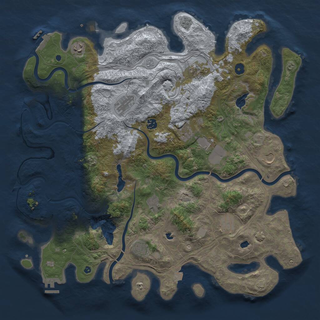 Rust Map: Procedural Map, Size: 4500, Seed: 14123, 17 Monuments