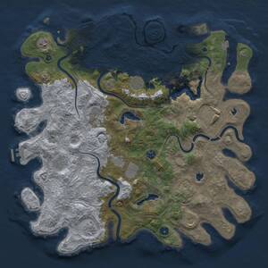 Thumbnail Rust Map: Procedural Map, Size: 4500, Seed: 1776933749, 16 Monuments