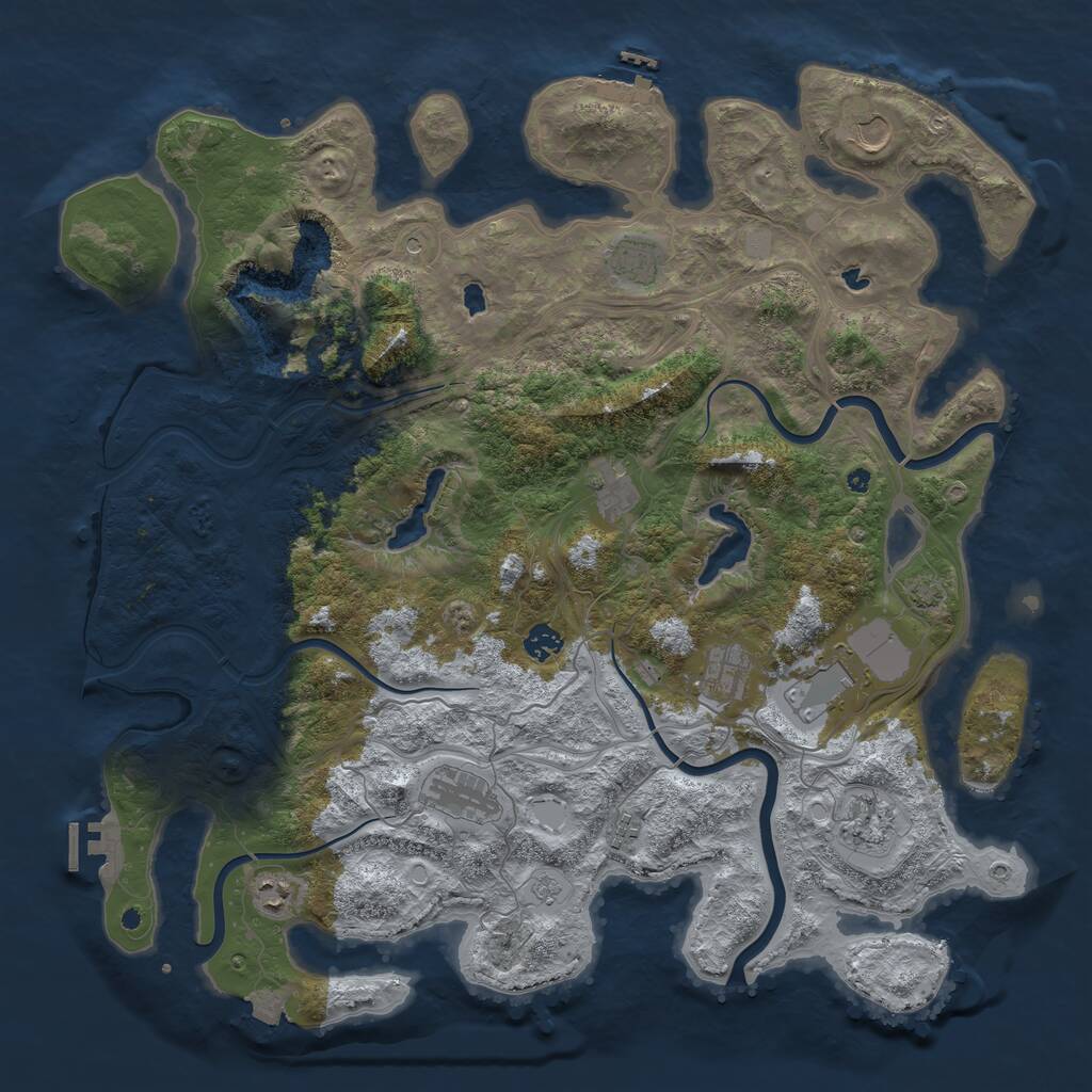 Rust Map: Procedural Map, Size: 4500, Seed: 1802613249, 16 Monuments