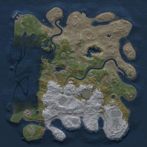 Thumbnail Rust Map: Procedural Map, Size: 4000, Seed: 163608114, 14 Monuments