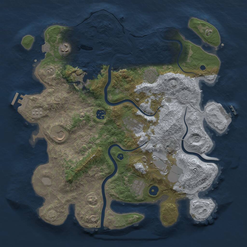 Rust Map: Procedural Map, Size: 3838, Seed: 25787974, 15 Monuments