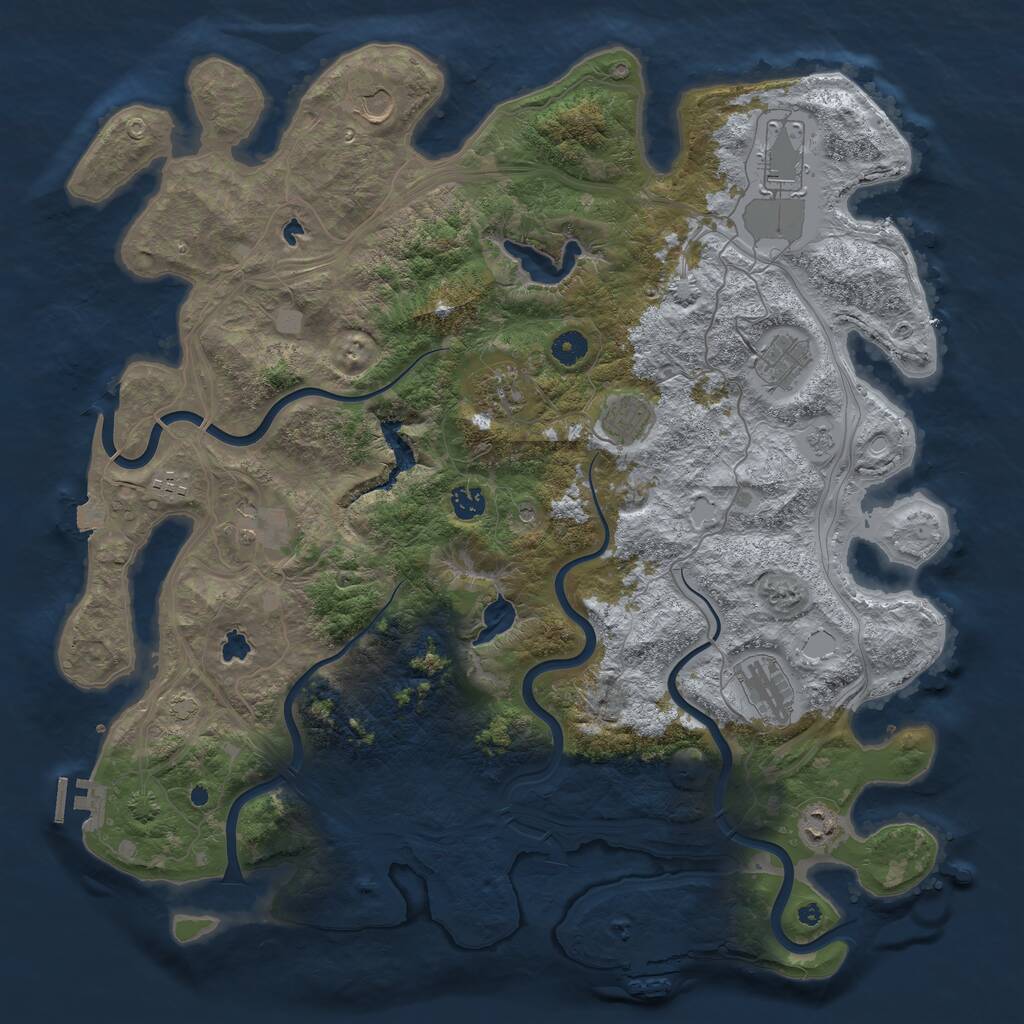 Rust Map: Procedural Map, Size: 4500, Seed: 1550998194, 16 Monuments