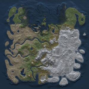 Thumbnail Rust Map: Procedural Map, Size: 5000, Seed: 54322129, 17 Monuments