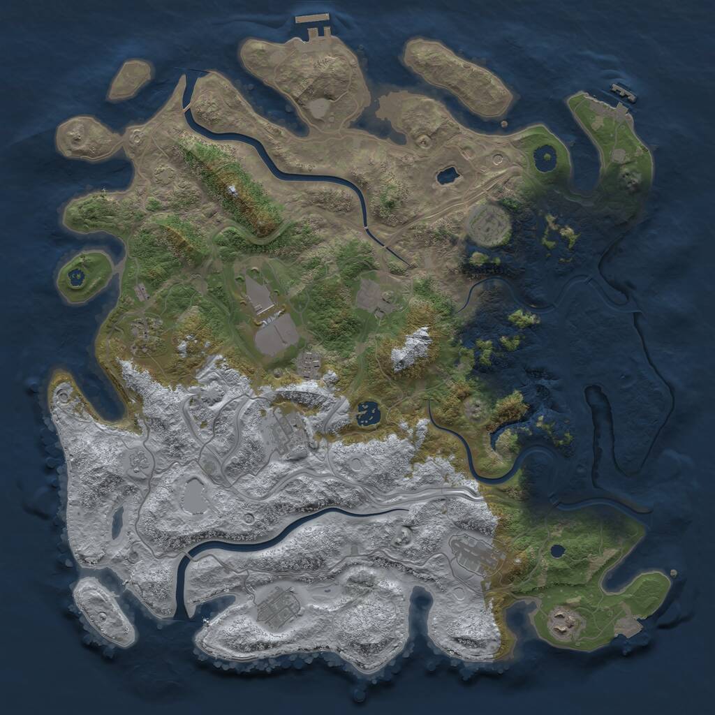 Rust Map: Procedural Map, Size: 4250, Seed: 270987161, 16 Monuments