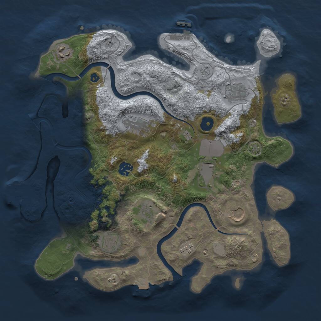 Rust Map: Procedural Map, Size: 3500, Seed: 858179398, 15 Monuments