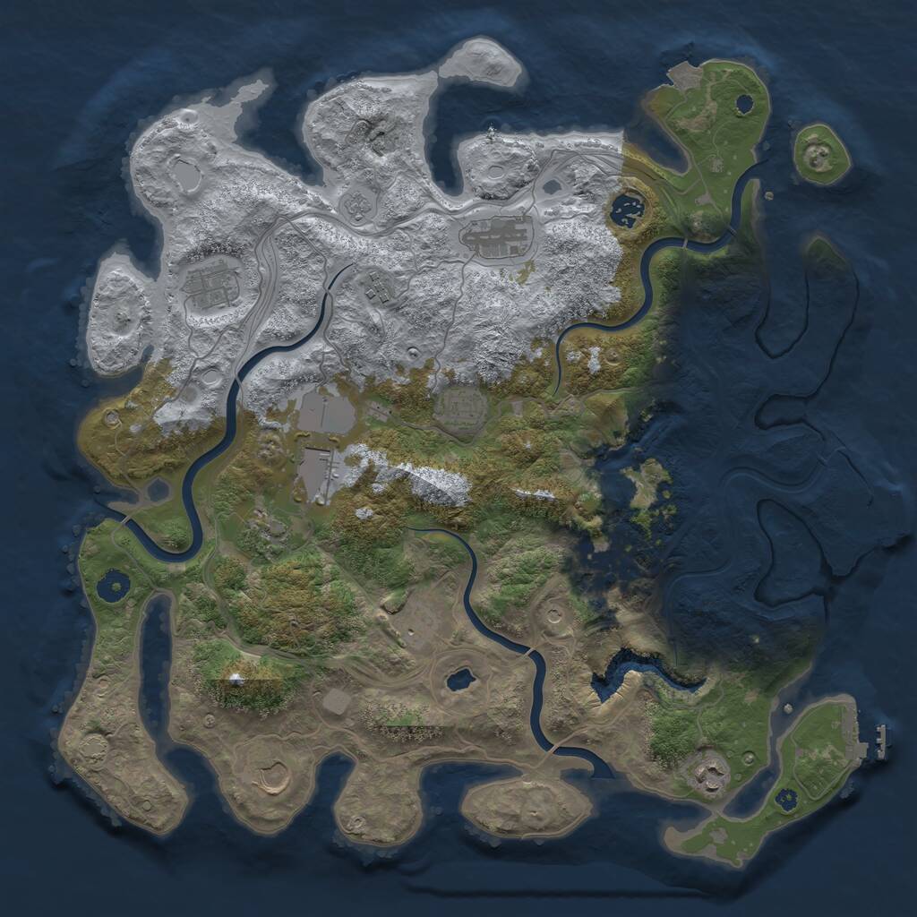 Rust Map: Procedural Map, Size: 4250, Seed: 22648, 17 Monuments
