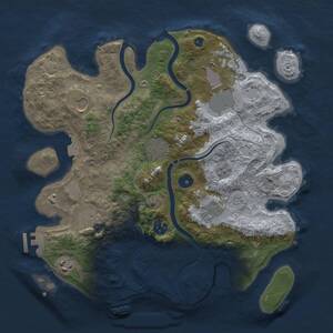 Thumbnail Rust Map: Procedural Map, Size: 3500, Seed: 1342719189, 14 Monuments