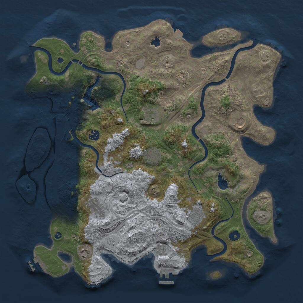 Rust Map: Procedural Map, Size: 4250, Seed: 14357119, 15 Monuments