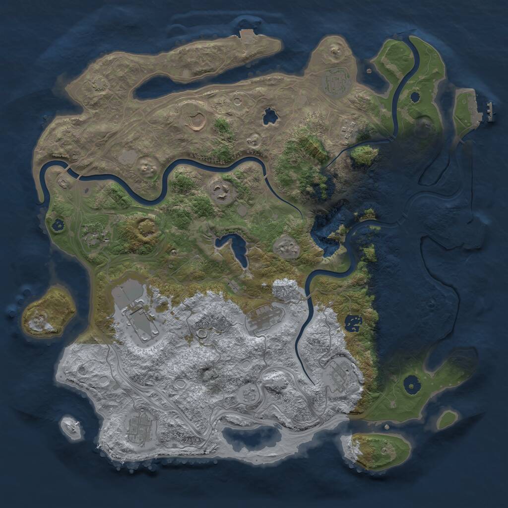 Rust Map: Procedural Map, Size: 4250, Seed: 1992219490, 16 Monuments