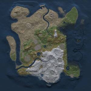 Thumbnail Rust Map: Procedural Map, Size: 3500, Seed: 1951762373, 13 Monuments