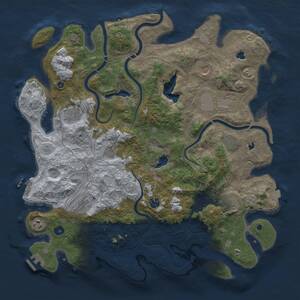 Thumbnail Rust Map: Procedural Map, Size: 4500, Seed: 840078575, 16 Monuments