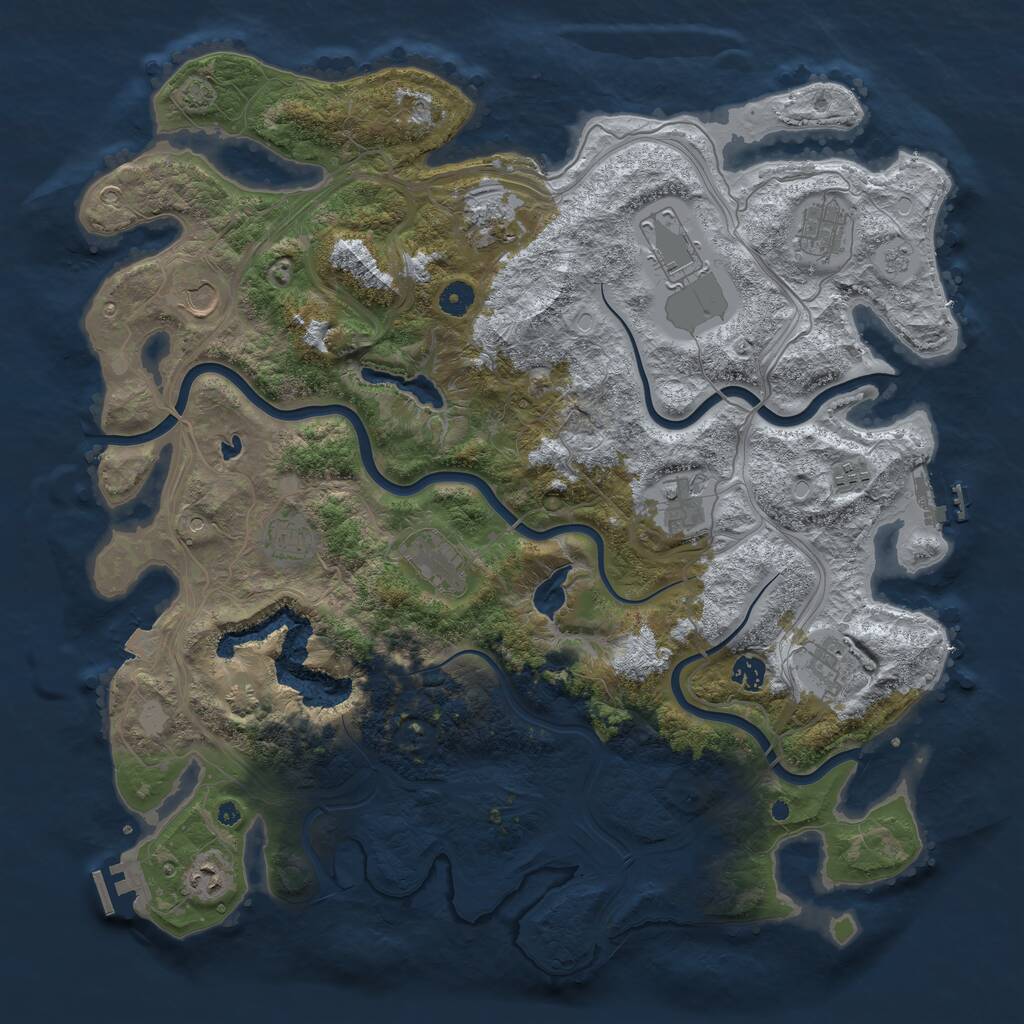 Rust Map: Procedural Map, Size: 4500, Seed: 3157, 17 Monuments