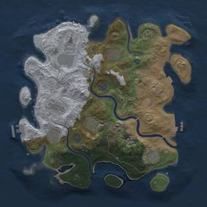 Thumbnail Rust Map: Procedural Map, Size: 3500, Seed: 496666200, 16 Monuments