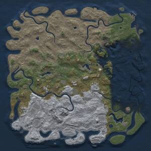 Thumbnail Rust Map: Procedural Map, Size: 6000, Seed: 927461823, 17 Monuments