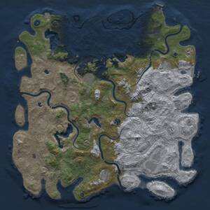 Thumbnail Rust Map: Procedural Map, Size: 5000, Seed: 1077604400, 16 Monuments