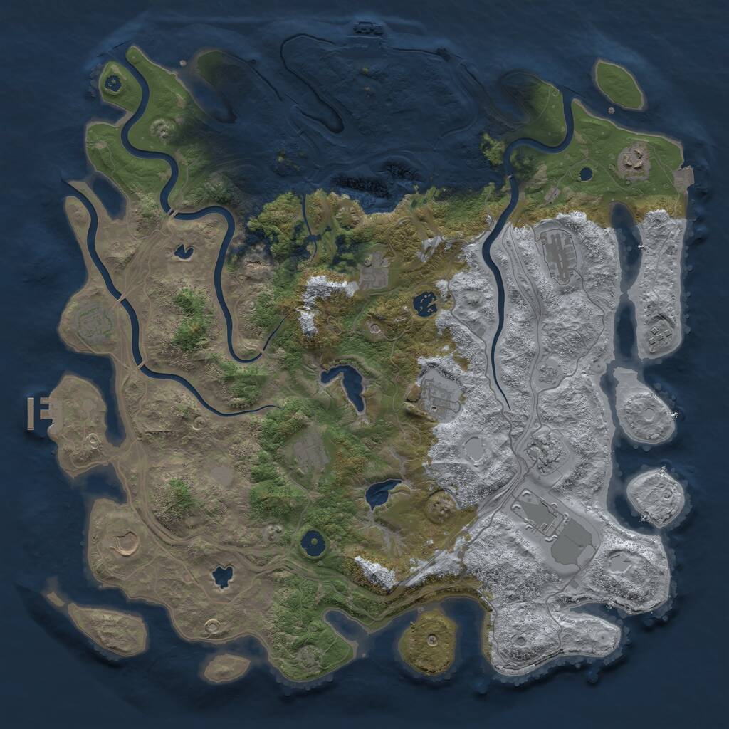 Rust Map: Procedural Map, Size: 4500, Seed: 587190044, 17 Monuments