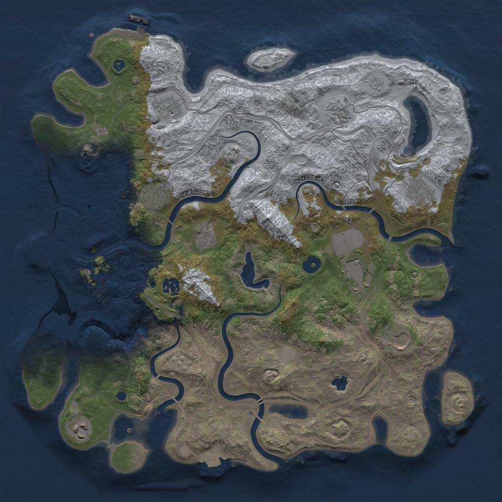 Rust Map: Procedural Map, Size: 4250, Seed: 631540359, 16 Monuments