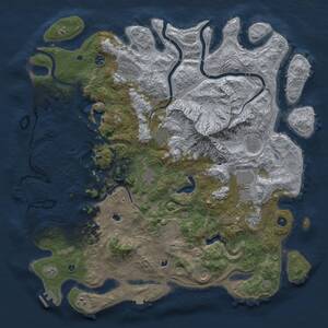 Thumbnail Rust Map: Procedural Map, Size: 5000, Seed: 1819280946, 17 Monuments