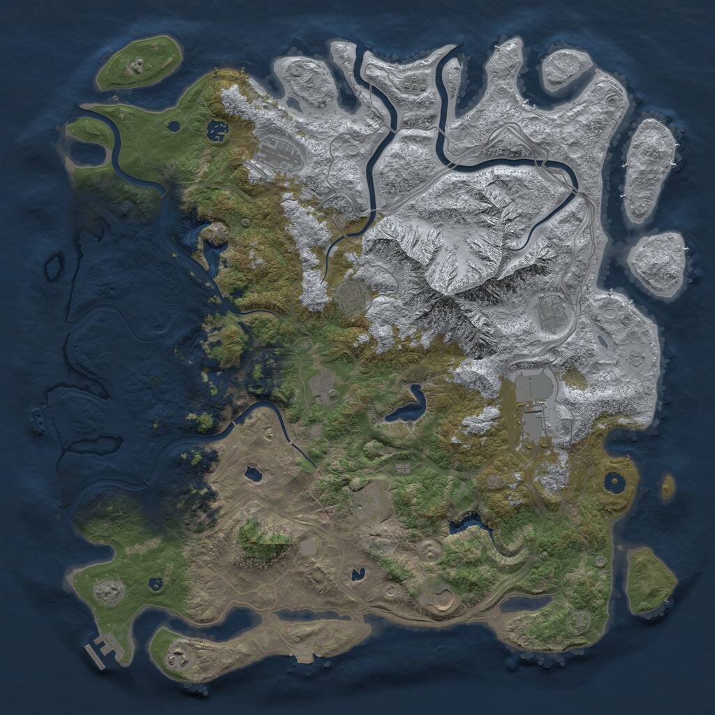 Rust Map: Procedural Map, Size: 5000, Seed: 1819280946, 17 Monuments