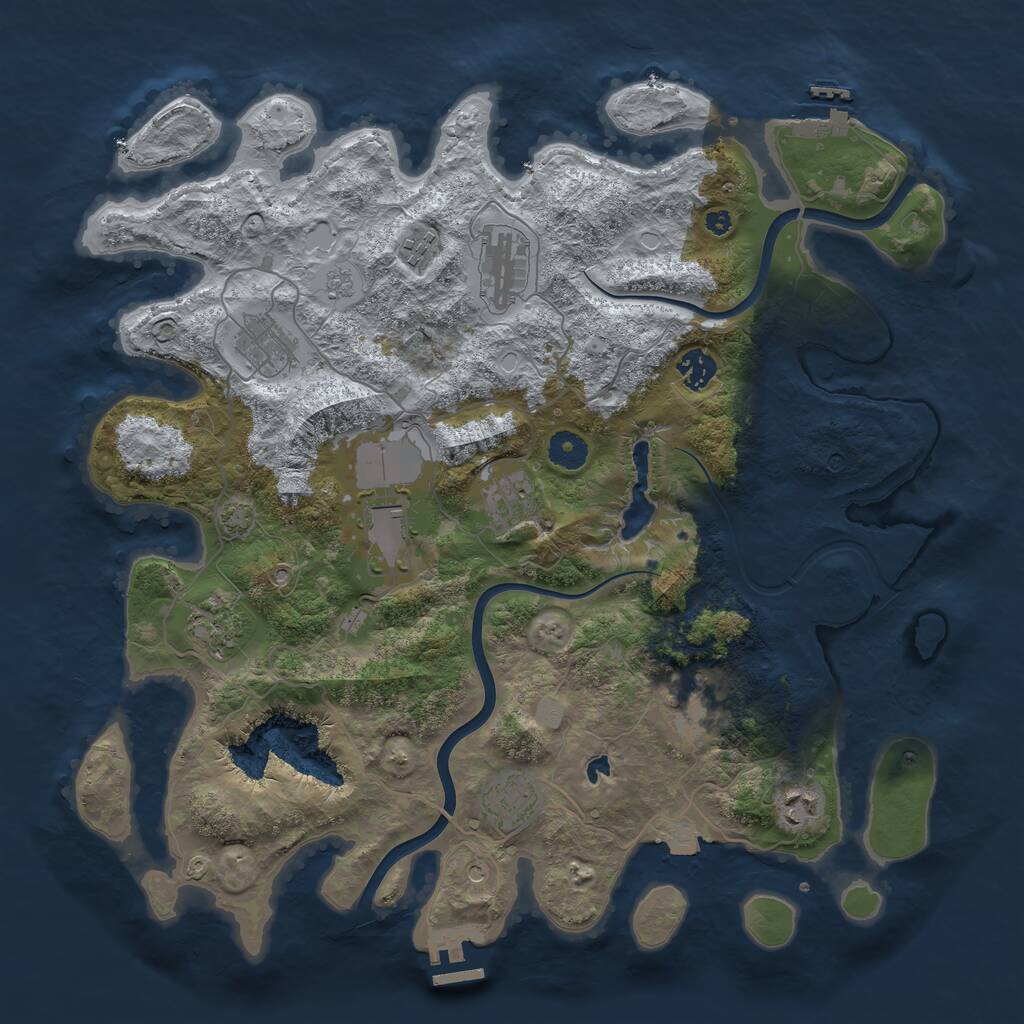 Rust Map: Procedural Map, Size: 4000, Seed: 1986844911, 16 Monuments