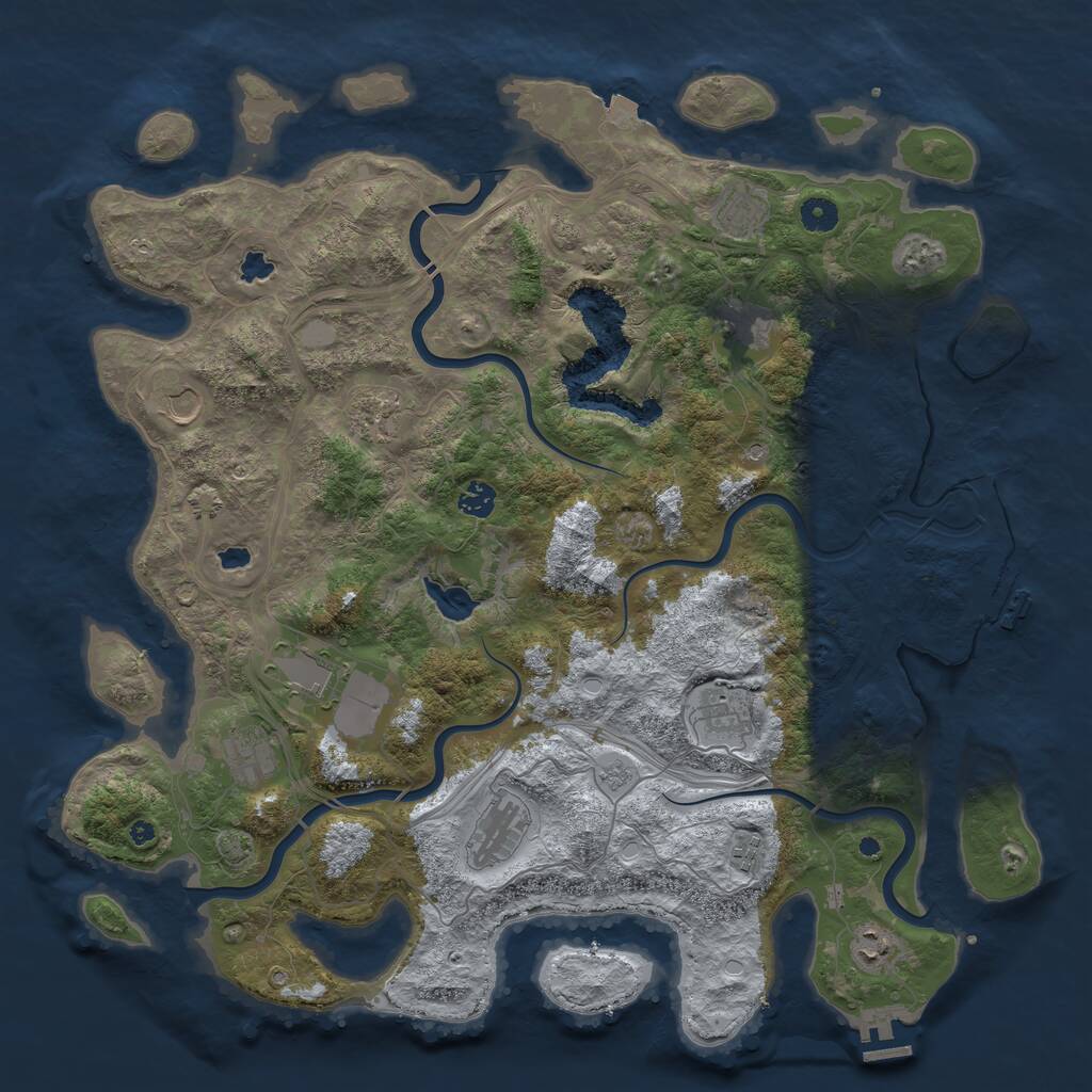 Rust Map: Procedural Map, Size: 4500, Seed: 1786512720, 17 Monuments