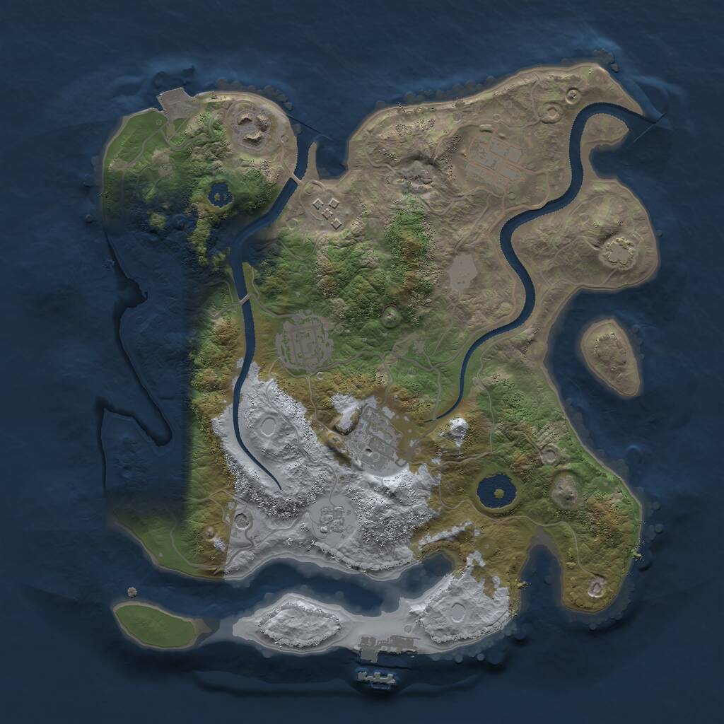 Rust Map: Procedural Map, Size: 3000, Seed: 286636623, 10 Monuments