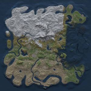 Thumbnail Rust Map: Procedural Map, Size: 5000, Seed: 2105057242, 16 Monuments