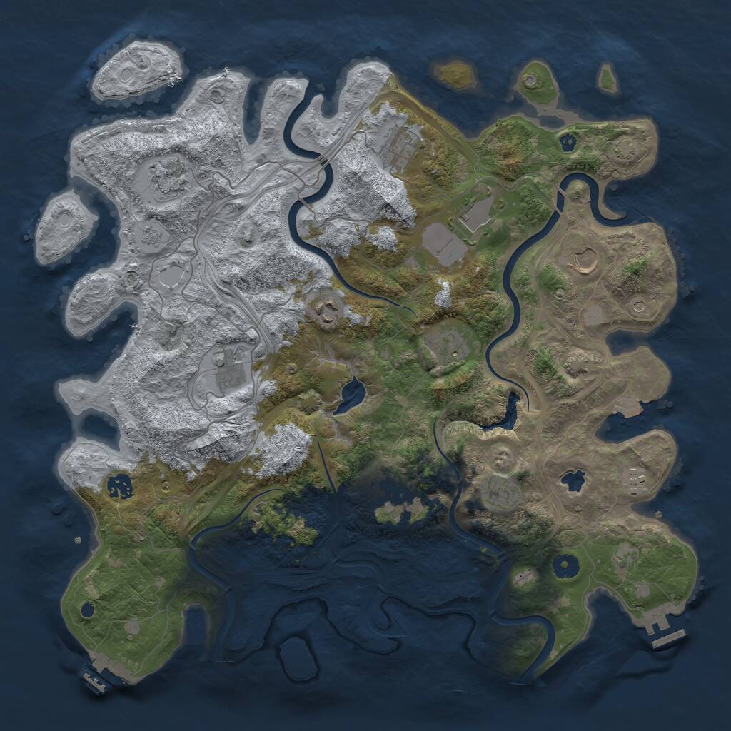 Rust Map: Procedural Map, Size: 4250, Seed: 388466360, 17 Monuments