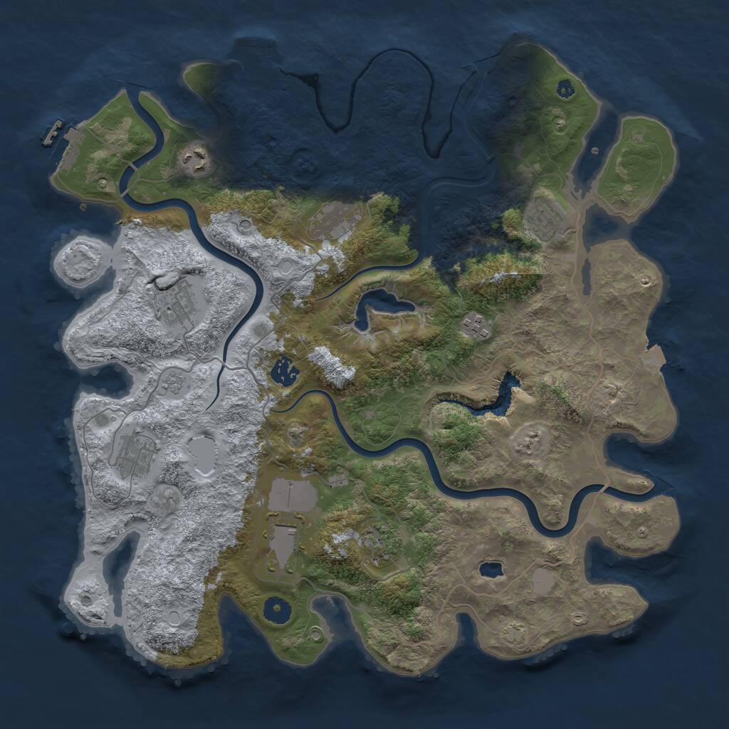 Rust Map: Procedural Map, Size: 4000, Seed: 662240415, 15 Monuments