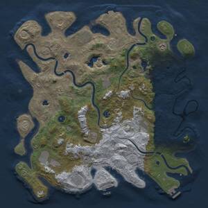 Thumbnail Rust Map: Procedural Map, Size: 4500, Seed: 21025, 17 Monuments