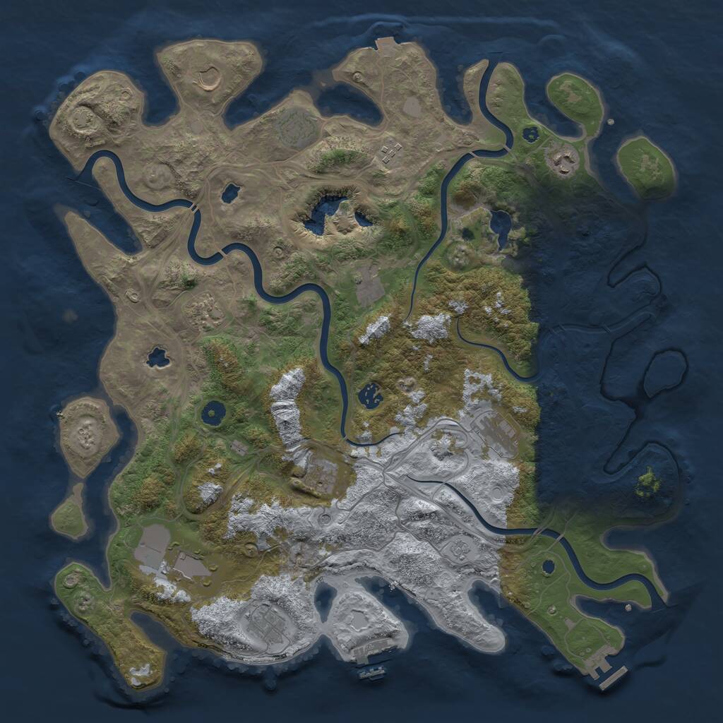 Rust Map: Procedural Map, Size: 4500, Seed: 21025, 17 Monuments