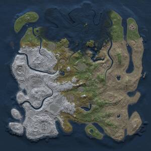 Thumbnail Rust Map: Procedural Map, Size: 4500, Seed: 1220865864, 16 Monuments