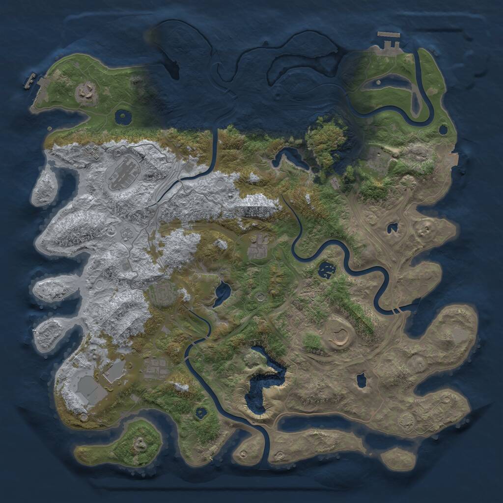 Rust Map: Procedural Map, Size: 4500, Seed: 1766748350, 16 Monuments