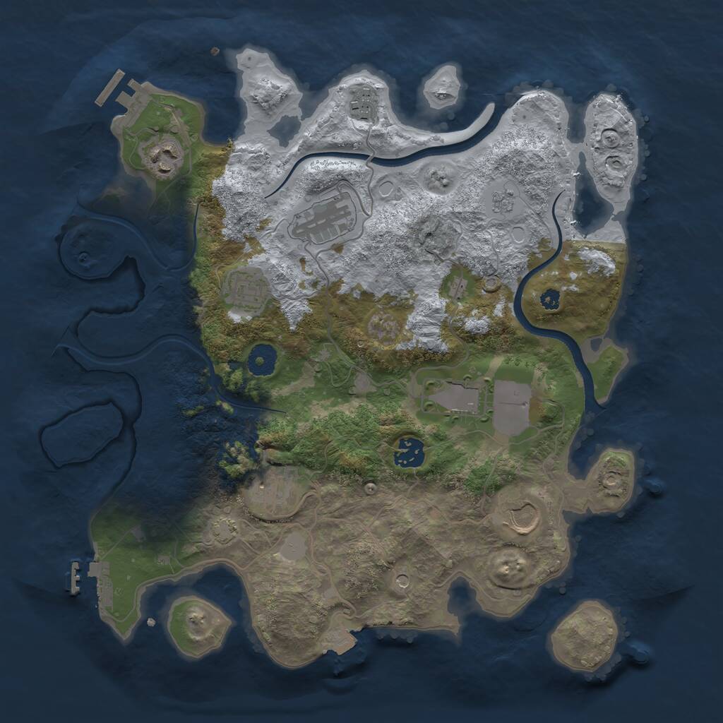 Rust Map: Procedural Map, Size: 3500, Seed: 59253776, 14 Monuments