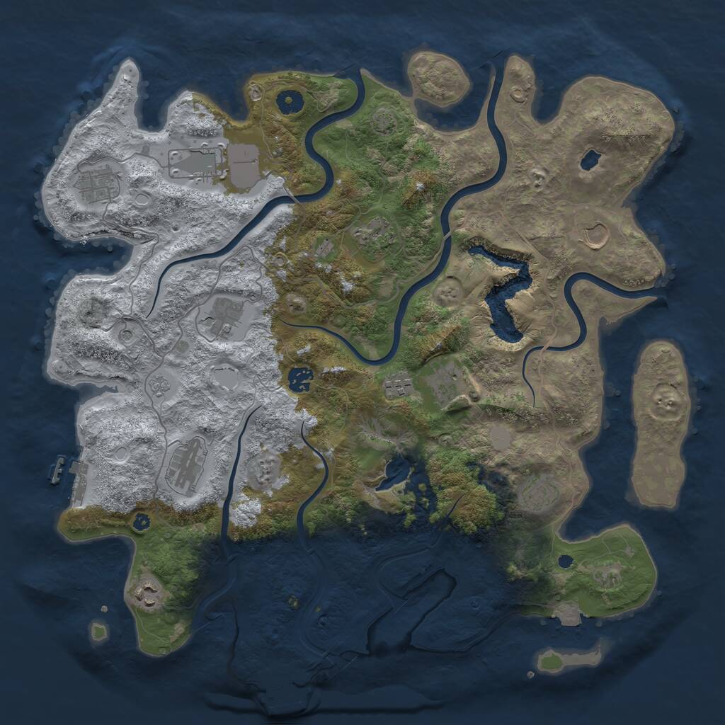 Rust Map: Procedural Map, Size: 4200, Seed: 1959860501, 17 Monuments