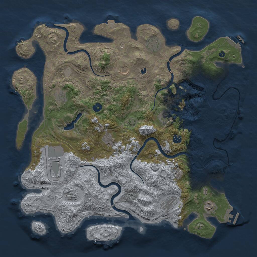 Rust Map: Procedural Map, Size: 4250, Seed: 1632128180, 17 Monuments