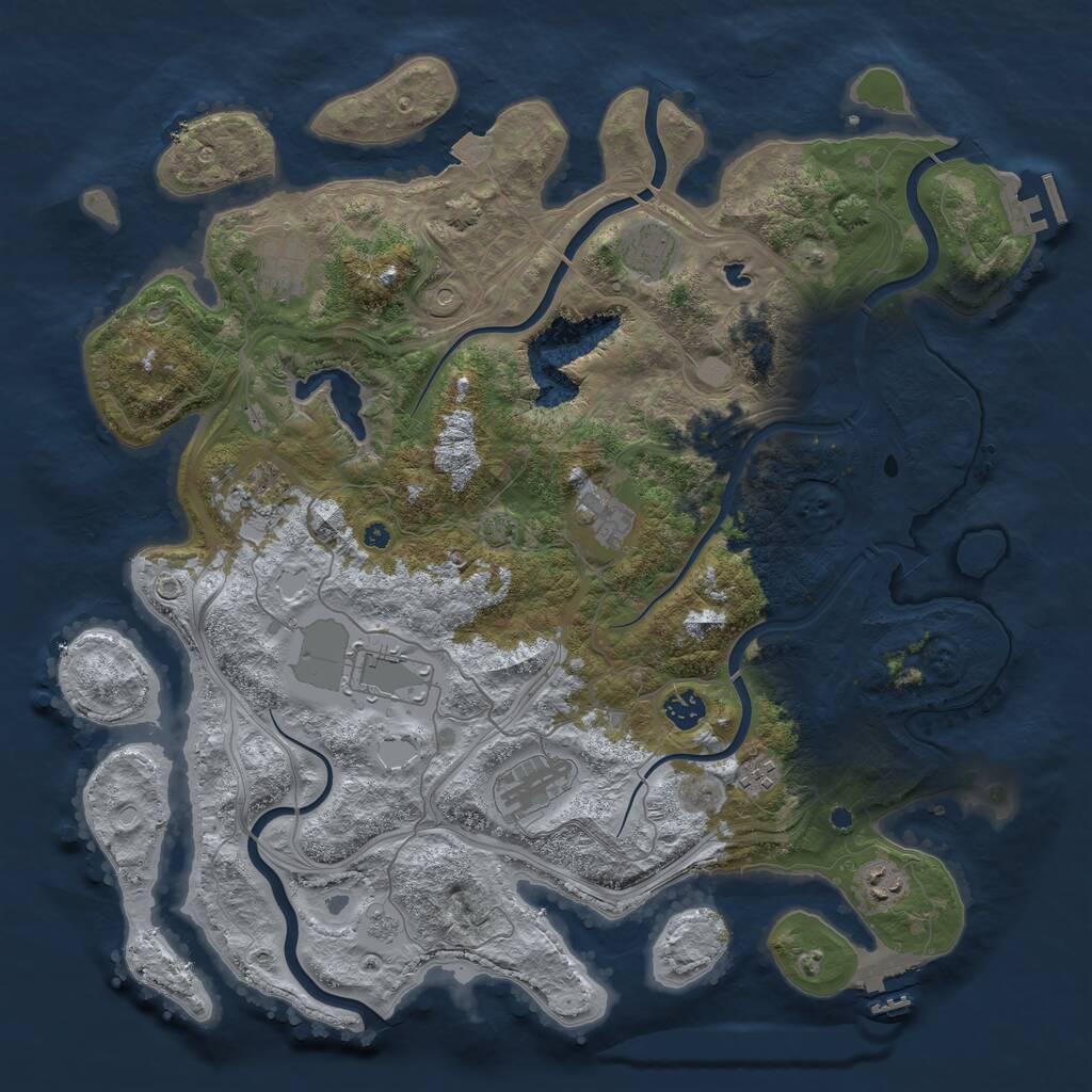 Rust Map: Procedural Map, Size: 4250, Seed: 343165520, 15 Monuments
