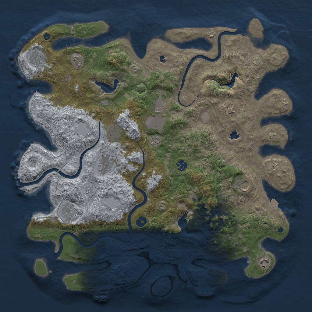 Rust Map: Procedural Map, Size: 4500, Seed: 1696419466, 16 Monuments