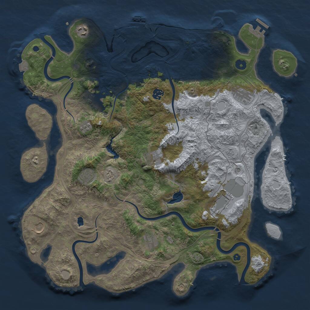 Rust Map: Procedural Map, Size: 4300, Seed: 87451265, 16 Monuments